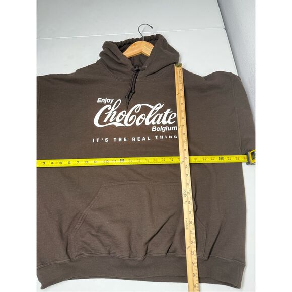 Rare Gildan Heavy Blend Cotton Blend Enjoy Chocolate Belgium Hoodie Size XL - Picture 7 of 9